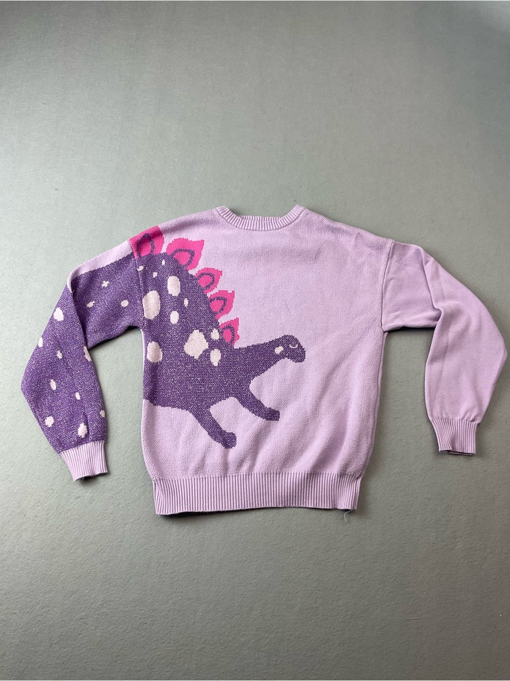 Andy & Evan Lavender Sweater with Purple & Pink Dinosaur Motif